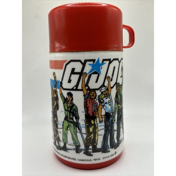 PLASTIC THERMOS GI JOE 1985 HASBRO BRADLEY ALADDIN INDUSTRIES - Picture 3 of 9
